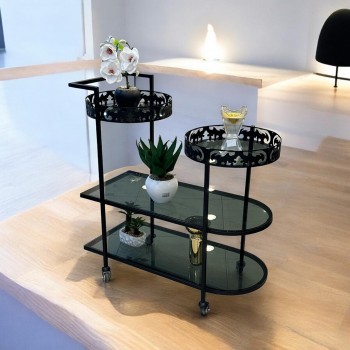 عربية تقديم 3 دور زجاج فوق دائري