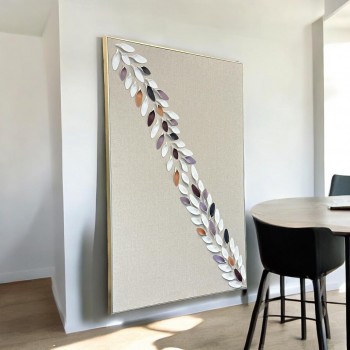 لوحة فنية جدارية منظر جبسية باطار شامبيون 120×80سم 