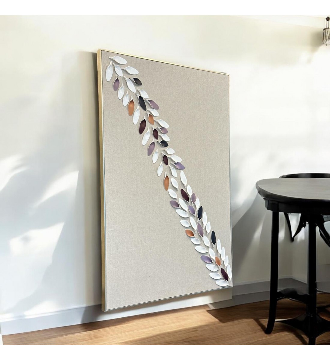 لوحة فنية جدارية منظر جبسية باطار شامبيون 120×80سم 