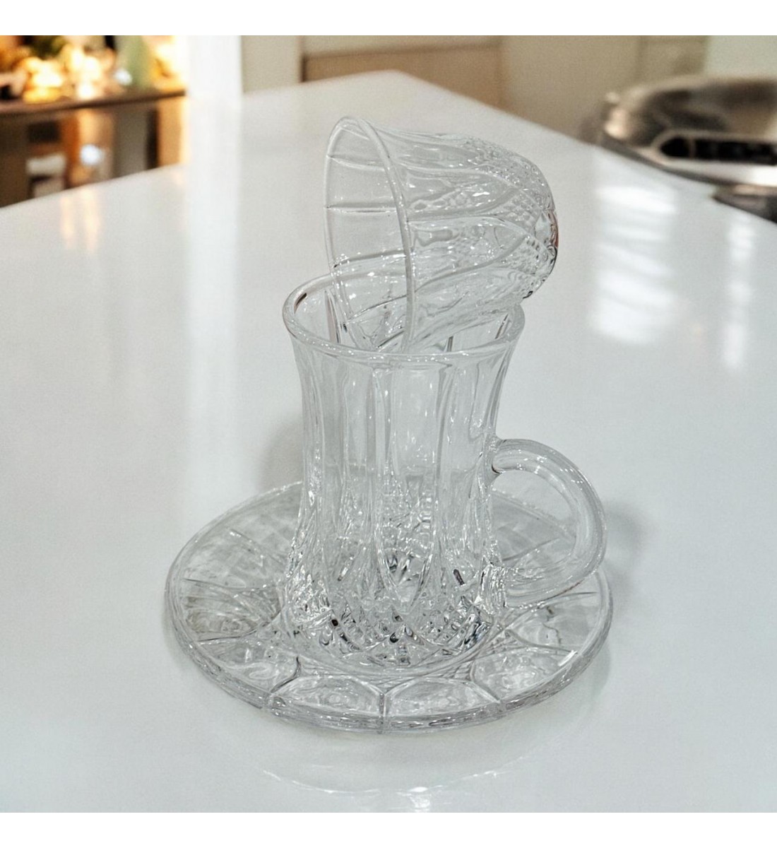 طقم كاسات وفناجين مع الصحن 36قطعه