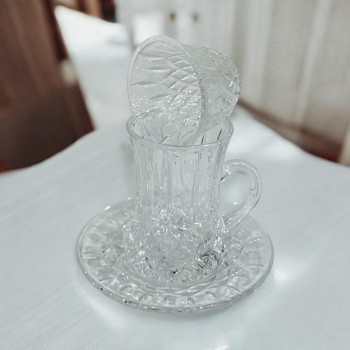 طقم كاسات وفناجين مع الصحن 36قطعه