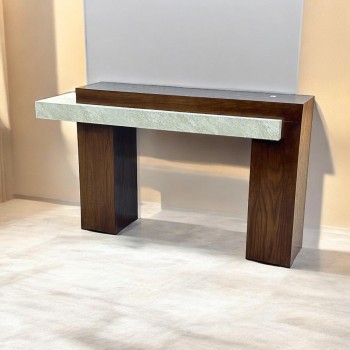 طاولة مدخل ديكور بني علي بيج تصميم هندسي فريد 140*40*74سم 