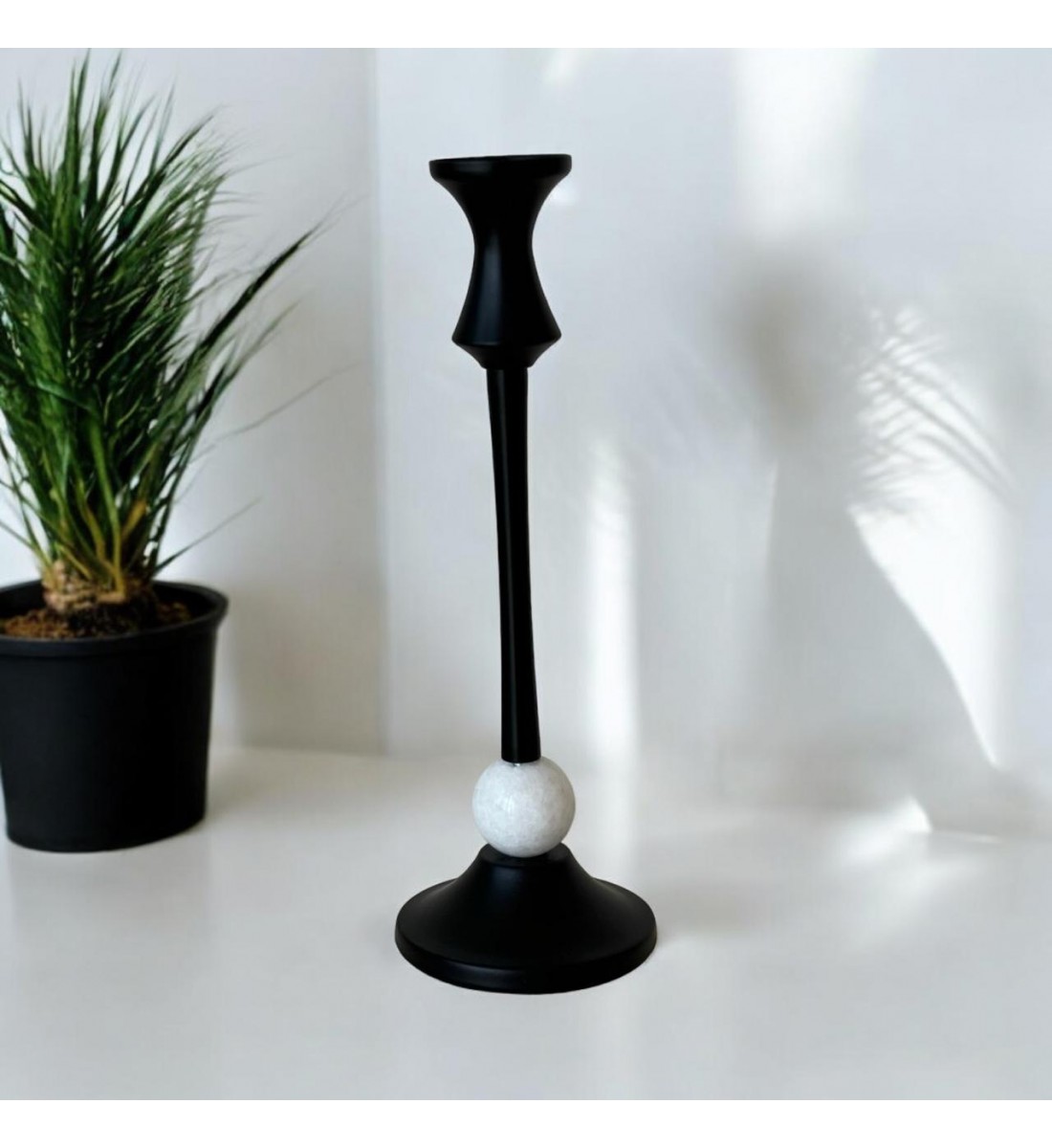 Black candlestick 30 x 10 cm