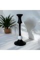 Candlestick, attractive black design, 25 x 10 cm