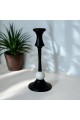 Candlestick, attractive black design, 25 x 10 cm