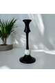 Candlestick, attractive black design, 25 x 10 cm