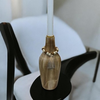 حامل شموع عمودي خشبي  بني 24×2×2سم 