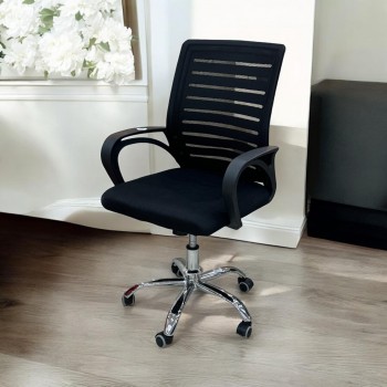 كرسي دوار شبك أسود من كاما