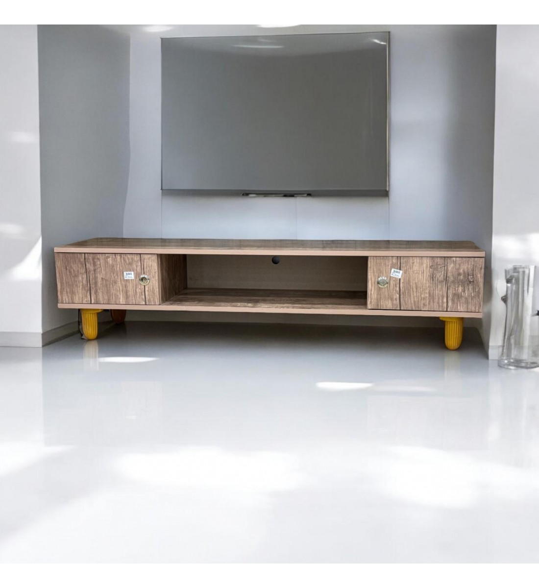 طاولة بلازما خشب لون خشبي 160×39×37سم طاولة بلازما خشب لون خشبي 160×39×37سم