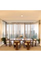 Walnut veneer dining table detail with 6 chairs size 220*110*80 cm