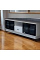 Plasma TV screen table, black and white wood, 160 x 40 x 45 cm