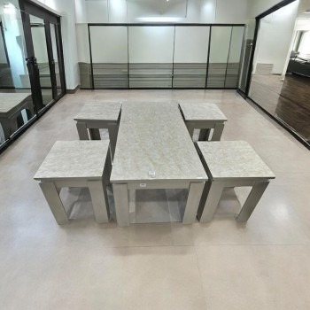 طقم طاولات قهوه وتقديم بديل الرخام 5قطع  