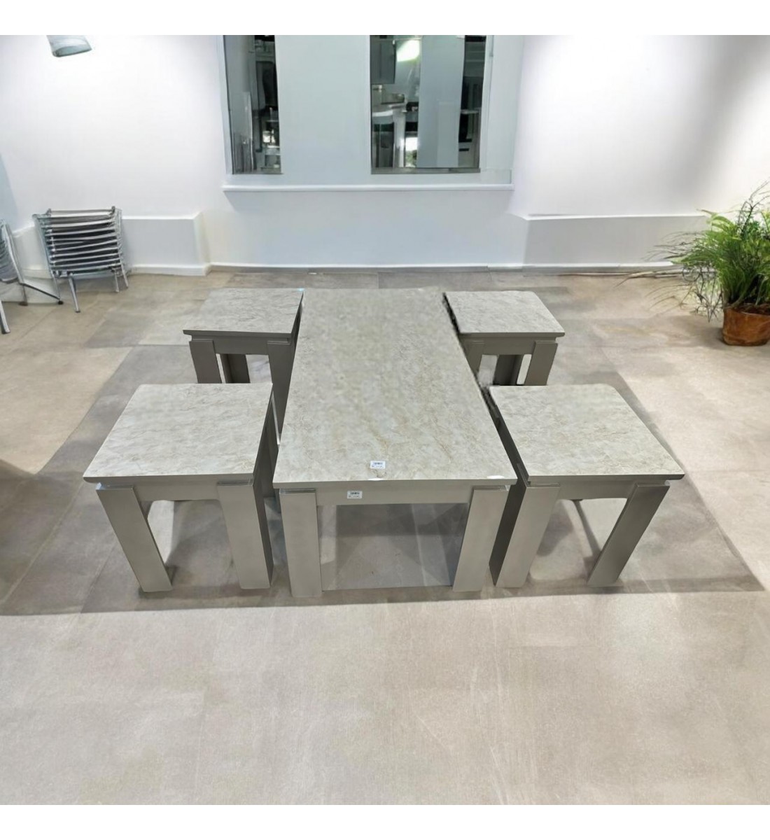 طقم طاولات قهوه وتقديم بديل الرخام 5قطع طقم طاولات قهوه وتقديم بديل الرخام 5قطع