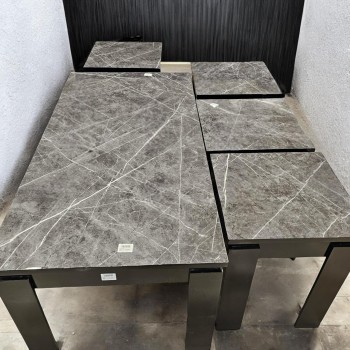 طقم طاولات قهوه وتقديم بديل الرخام 5قطع  