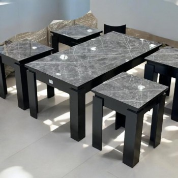 طقم طاولات قهوه وتقديم بديل الرخام 5قطع  