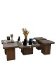 طقم طاولة قهوة 5 قطع انيق بني