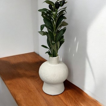 فازه سيرميك تصميم كلاسيك ابيض18×2×2سم 