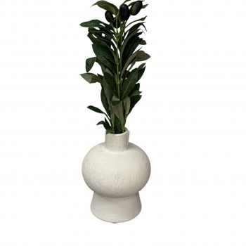 فازه سيرميك تصميم كلاسيك ابيض18×2×2سم 