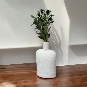 فازه سيرميك تصميم كلاسيك ابيض 26×5×5سم 