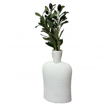 فازه سيرميك تصميم كلاسيك ابيض 26×5×5سم 