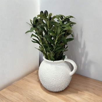 فازه سيرميك تصميم كلاسيك  ابيض 18×11×11سم 