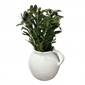 فازه سيرميك تصميم كلاسيك  ابيض 18×11×11سم 