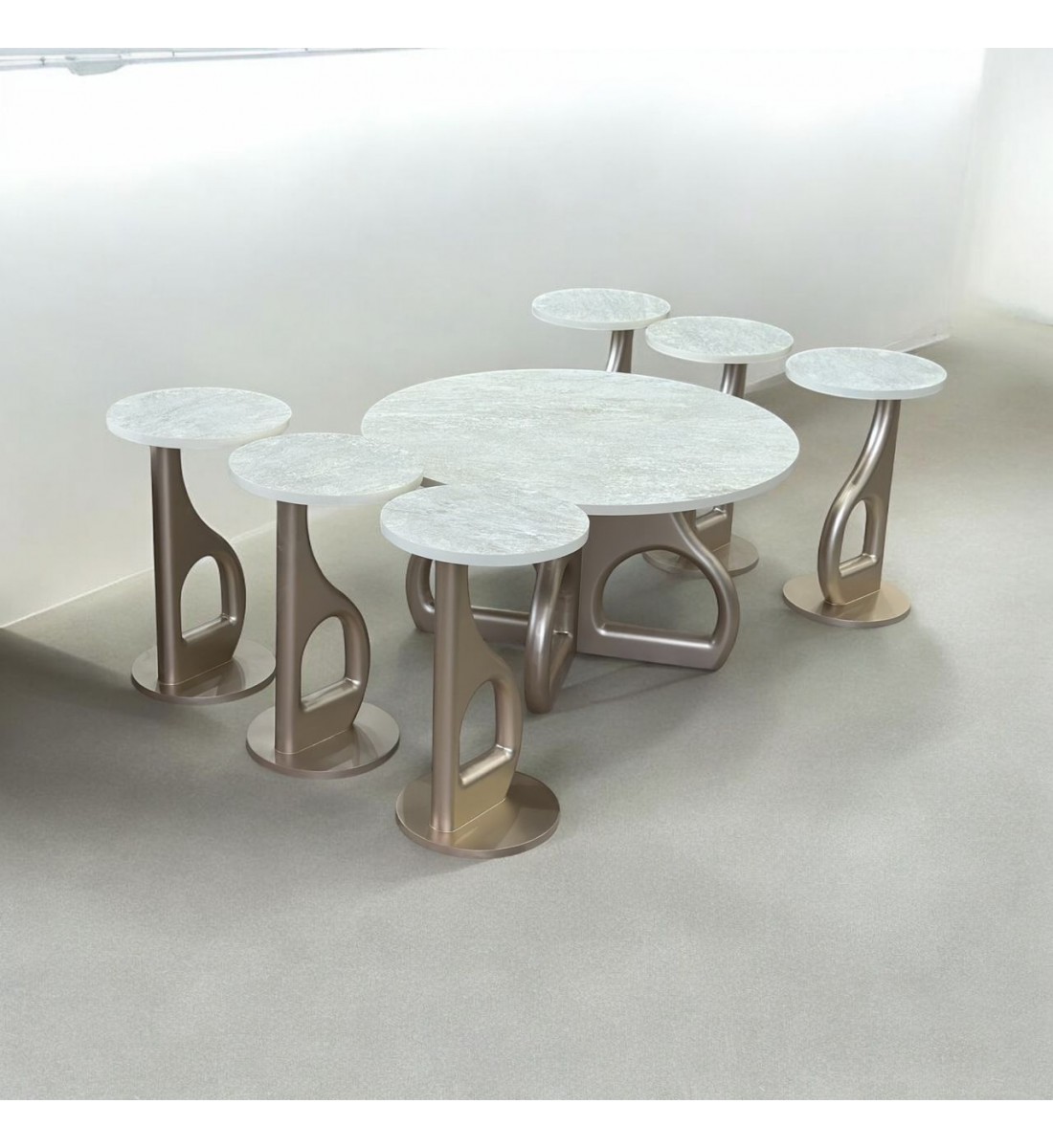 طقم طاولات قهوه وتقديم بديل الرخام 7قطع قاعدة شامبيون طقم طاولات قهوه وتقديم بديل الرخام 7قطع قاعدة شامبيون