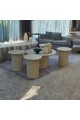 5-piece beige wood coffee and serving table set