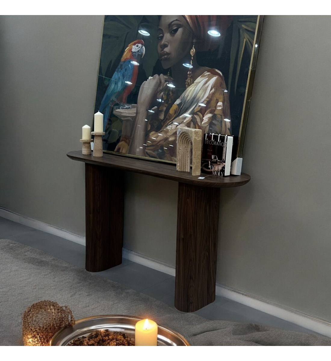 كونسول خشب معاصر بني غامق 140×40×80سم 