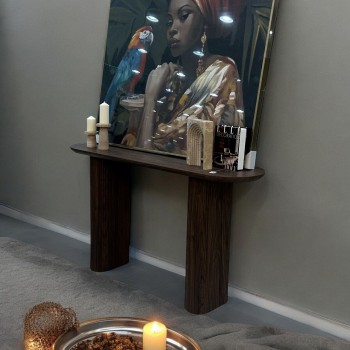 كونسول خشب معاصر بني غامق 140×40×80سم 