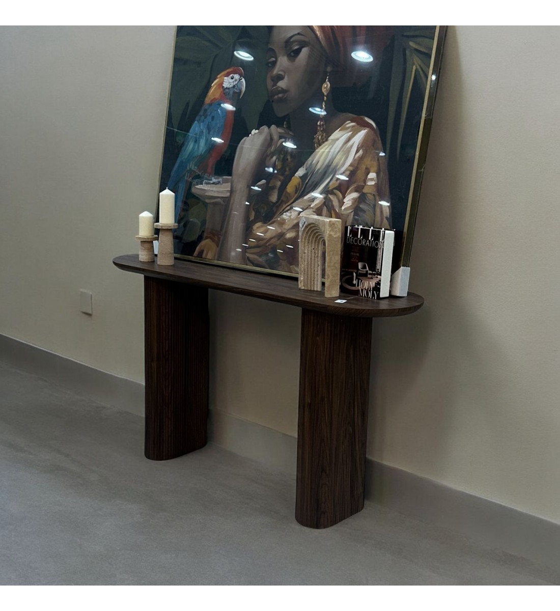 كونسول خشب معاصر بني غامق 140×40×80سم 