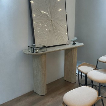 كونسول خشب معاصر ببيج 140×40×80سم 