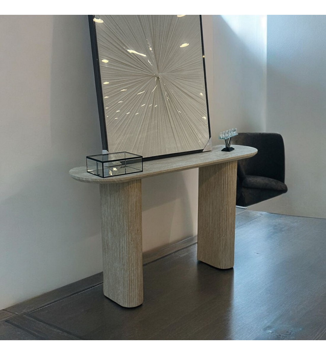 كونسول خشب معاصر ببيج 140×40×80سم كونسول خشب معاصر ببيج 140×40×80سم