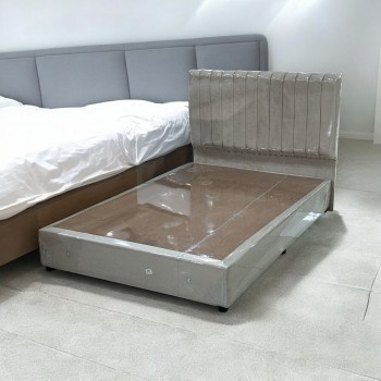 سرير نفر خشب مخمل  لون بيج 190×90سم 