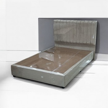 سرير نفر خشب مخمل  لون بيج 190×90سم 