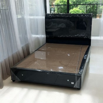 سرير نفر  خشب مخمل  لون اسود 190×90سم 