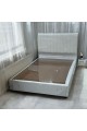 Cama individual y media de terciopelo de madera, color blanco, 190 x 120 cm