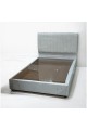 Cama individual de madera de terciopelo blanco, 190 x 90cm
