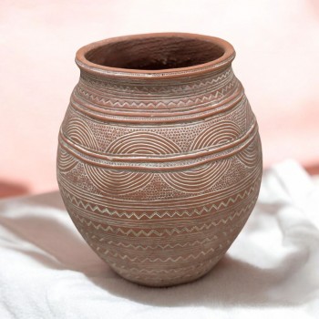 فازه سيرميك تصميم كلاسيك برتقالي 33×22×22سم 