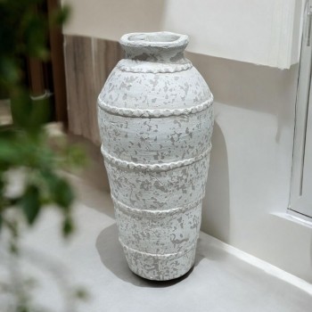 فازه سيرميك تصميم كلاسيك ابيض 42×11×11سم 