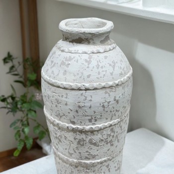 فازه سيرميك تصميم كلاسيك ابيض 42×11×11سم 