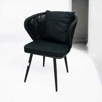 كرسي فخم قماش سلك اسود 