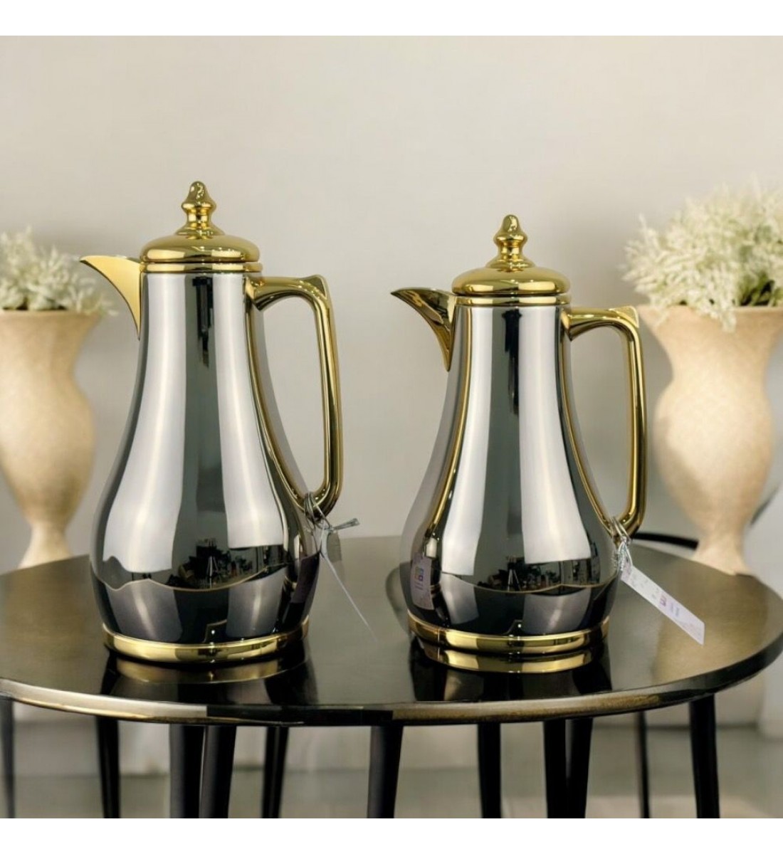 طقم ترمس شاهي وقهوه ذهبي ممسك ذهبي طقم ترمس شاهي وقهوه ذهبي ممسك ذهبي
