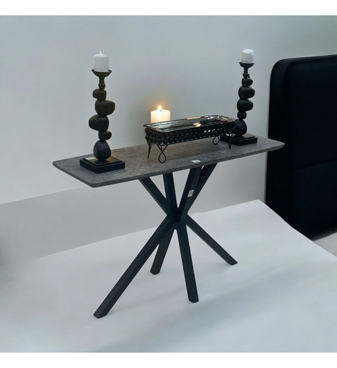 Contemporary Grey Wood Console 120x77x40cm