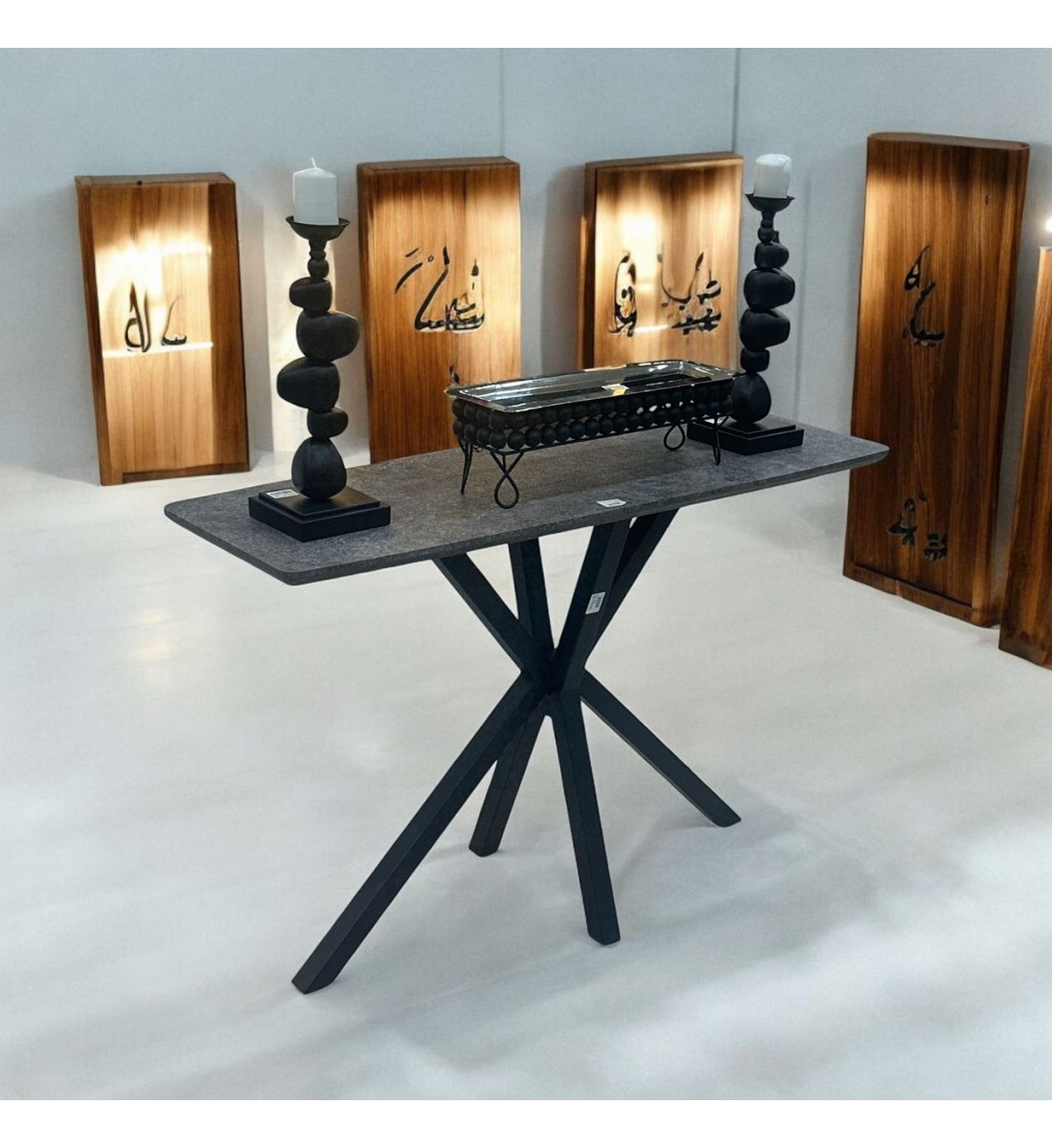 Contemporary Grey Wood Console 120x77x40cm