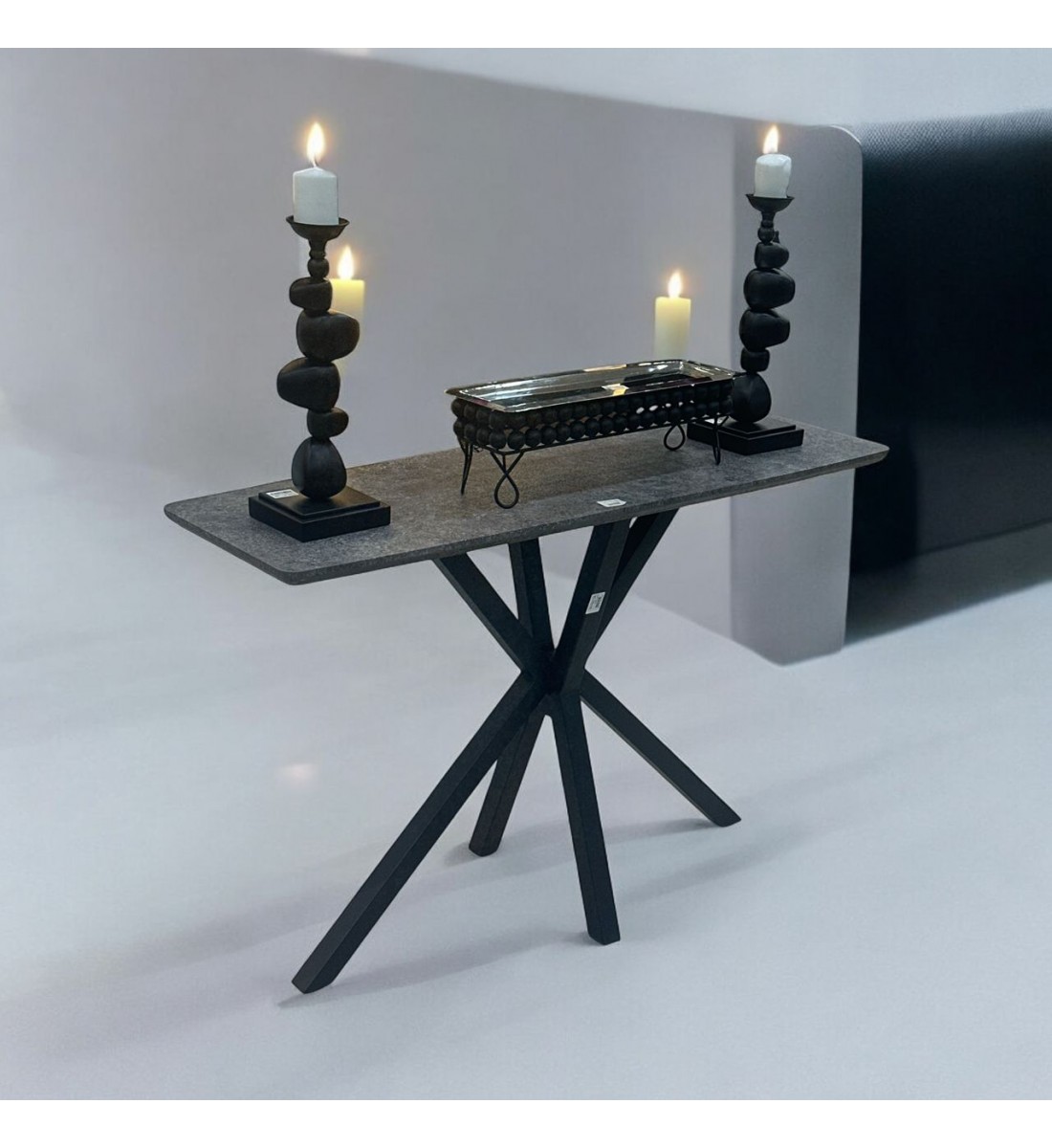 Contemporary Grey Wood Console 120x77x40cm