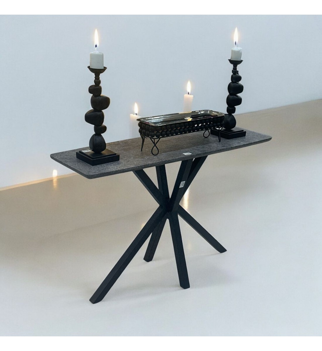 Contemporary Grey Wood Console 120x77x40cm