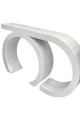 Contemporary wood console, geometric design, semicircle, white