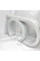 Contemporary wood console, geometric design, semicircle, white