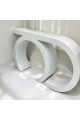 Contemporary wood console, geometric design, semicircle, white